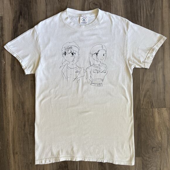 Vintage Anime T-Shirt Men's Size S White Sugar Spice Rare - Picture 1 of 6